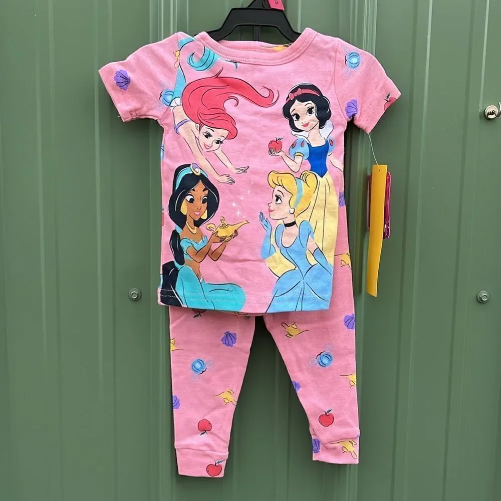 Baby Toddler Disney Princess Snug Fit Two-Piece Sleep Pajama Set 2-Pack Size 18M